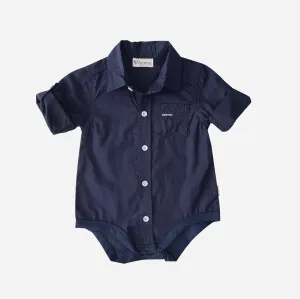 Baby Boys Dress Shirt Romper - Navy