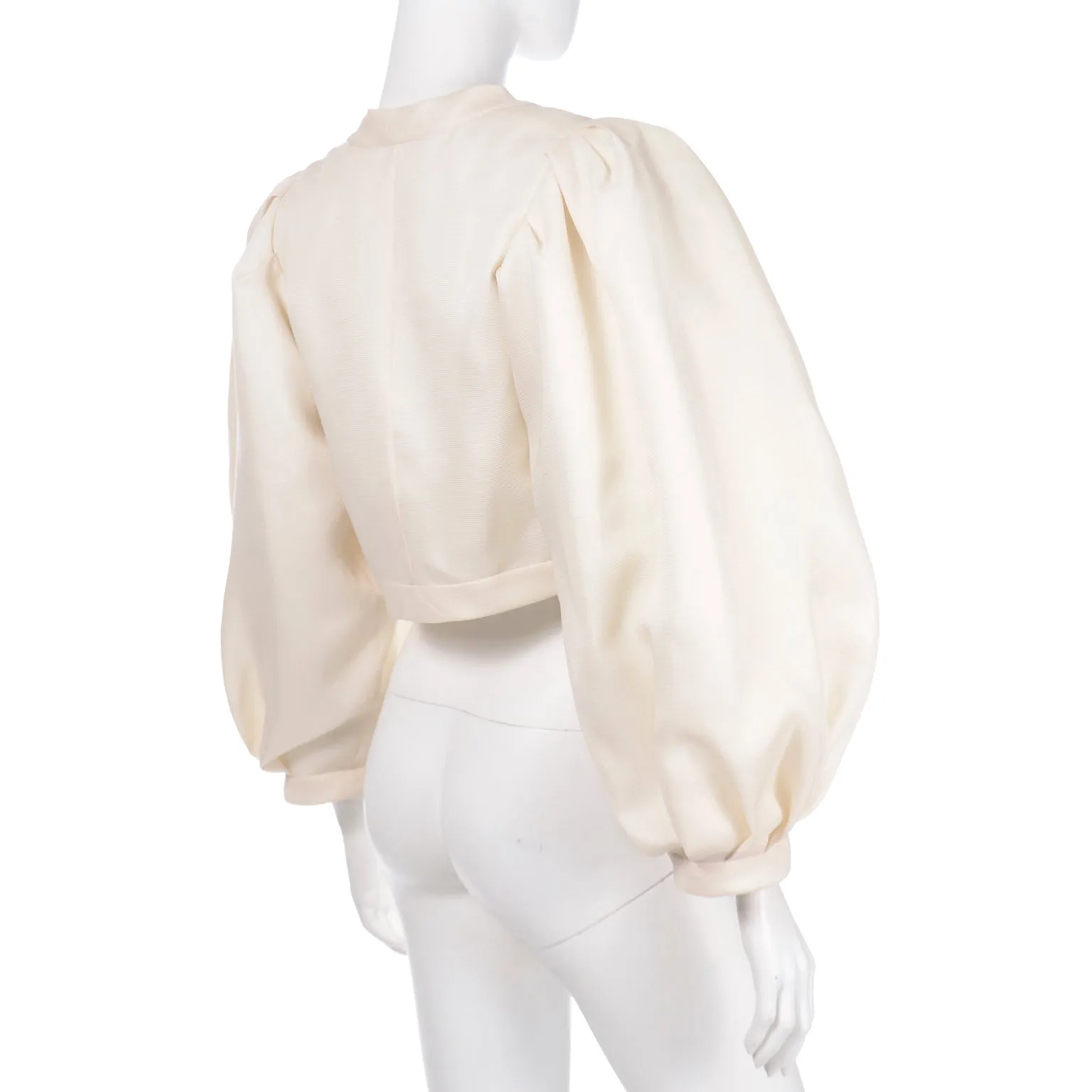 1990 S/S Yves Saint Laurent Cream Cropped Bolero Evening Jacket