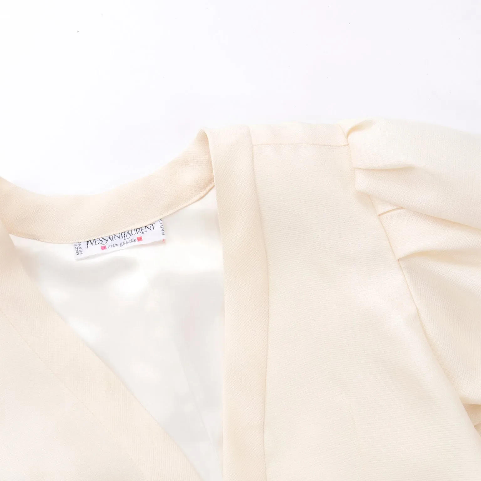 1990 S/S Yves Saint Laurent Cream Cropped Bolero Evening Jacket