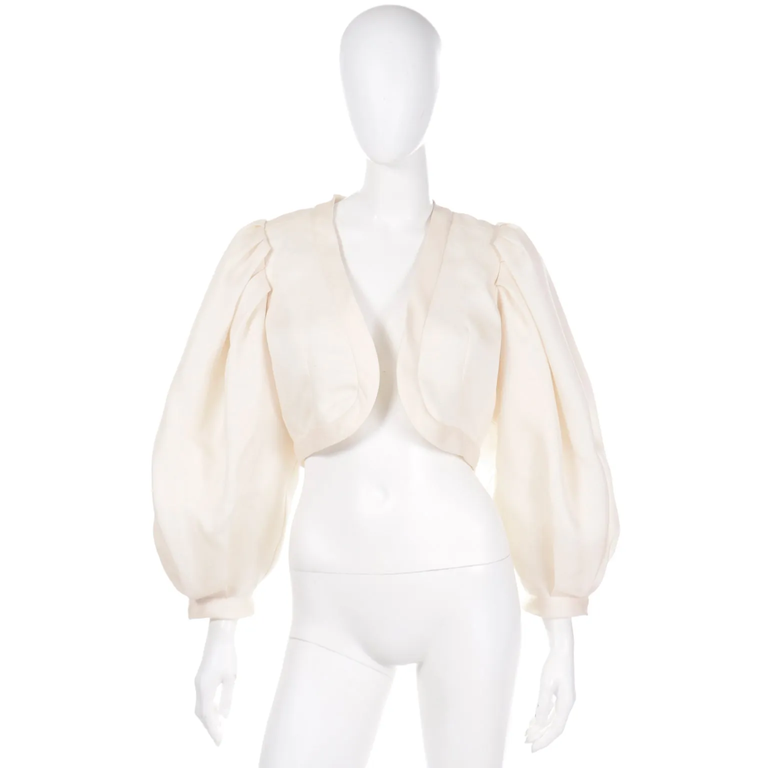 1990 S/S Yves Saint Laurent Cream Cropped Bolero Evening Jacket