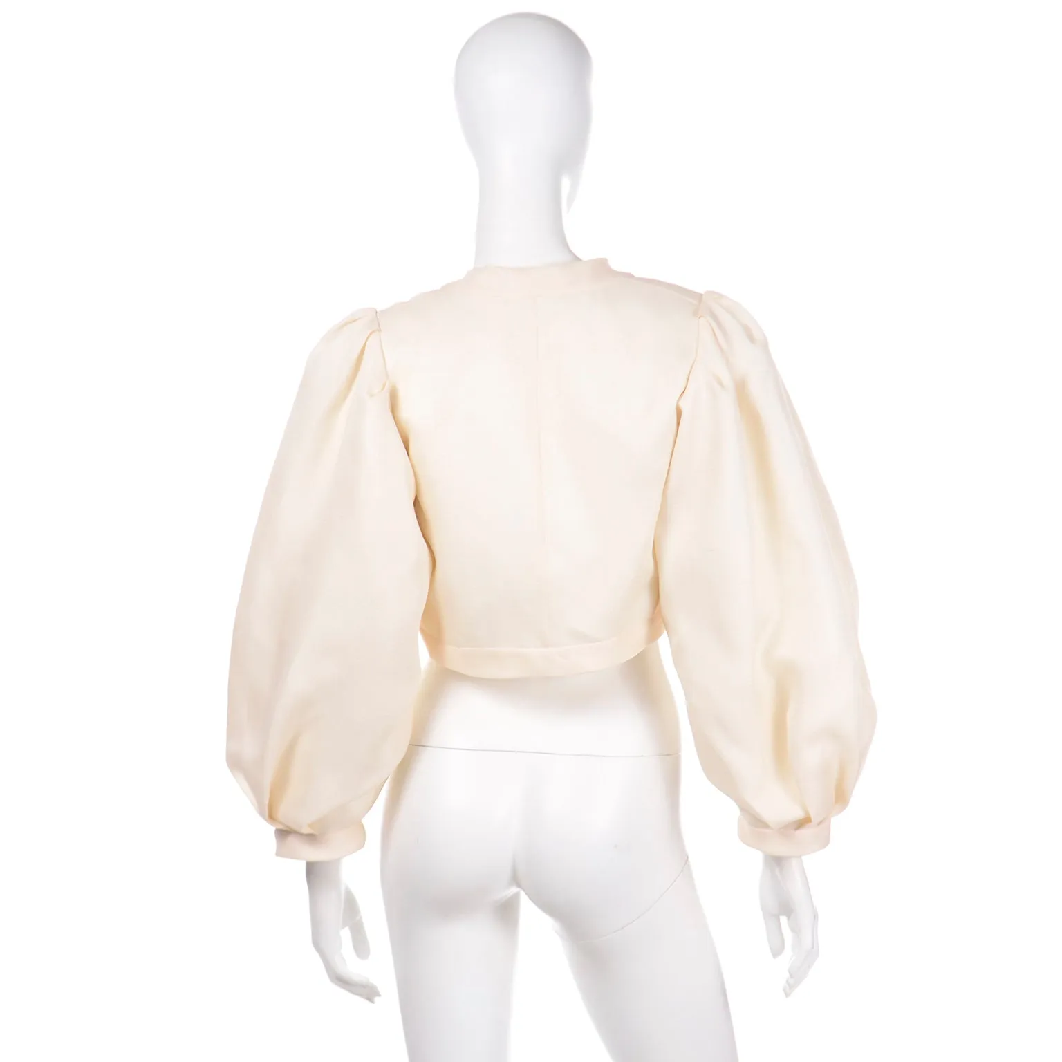 1990 S/S Yves Saint Laurent Cream Cropped Bolero Evening Jacket