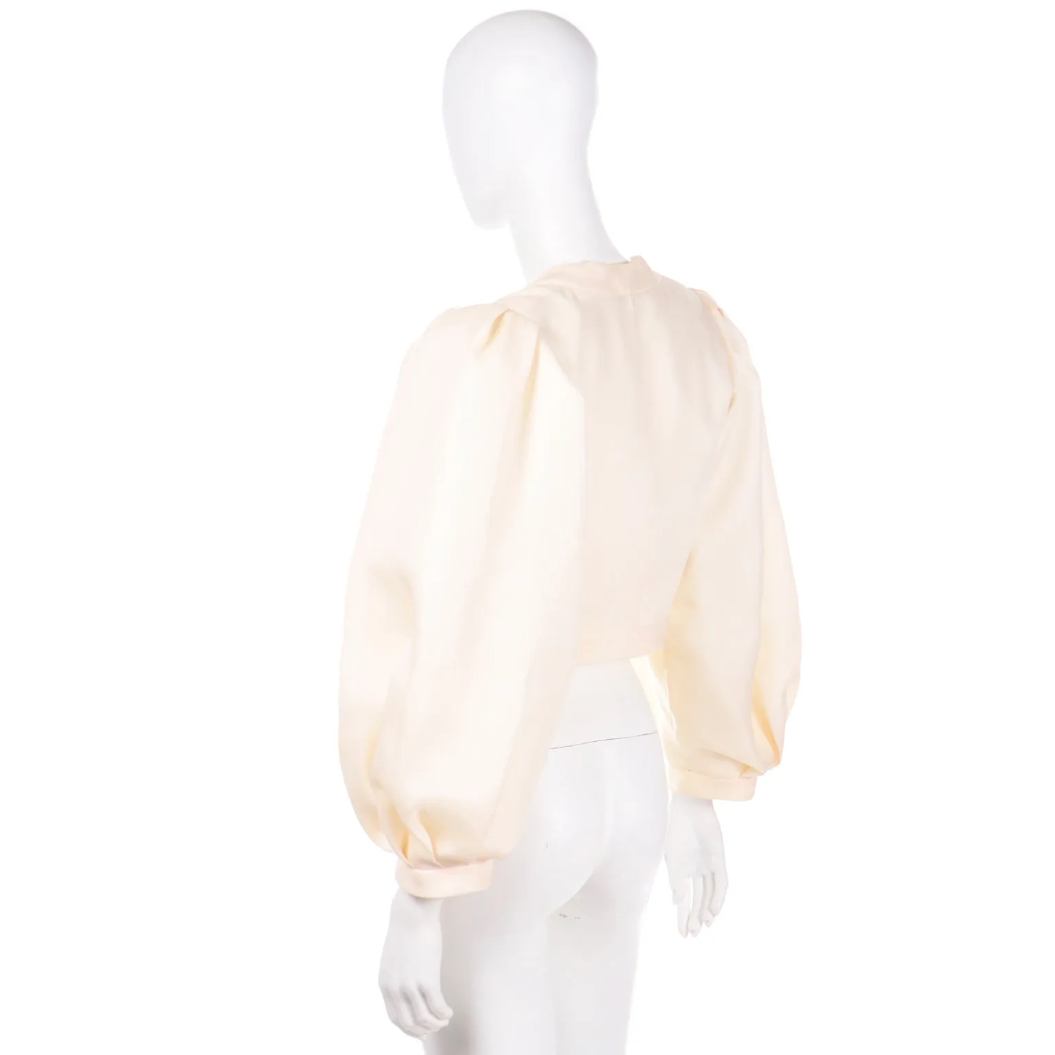 1990 S/S Yves Saint Laurent Cream Cropped Bolero Evening Jacket