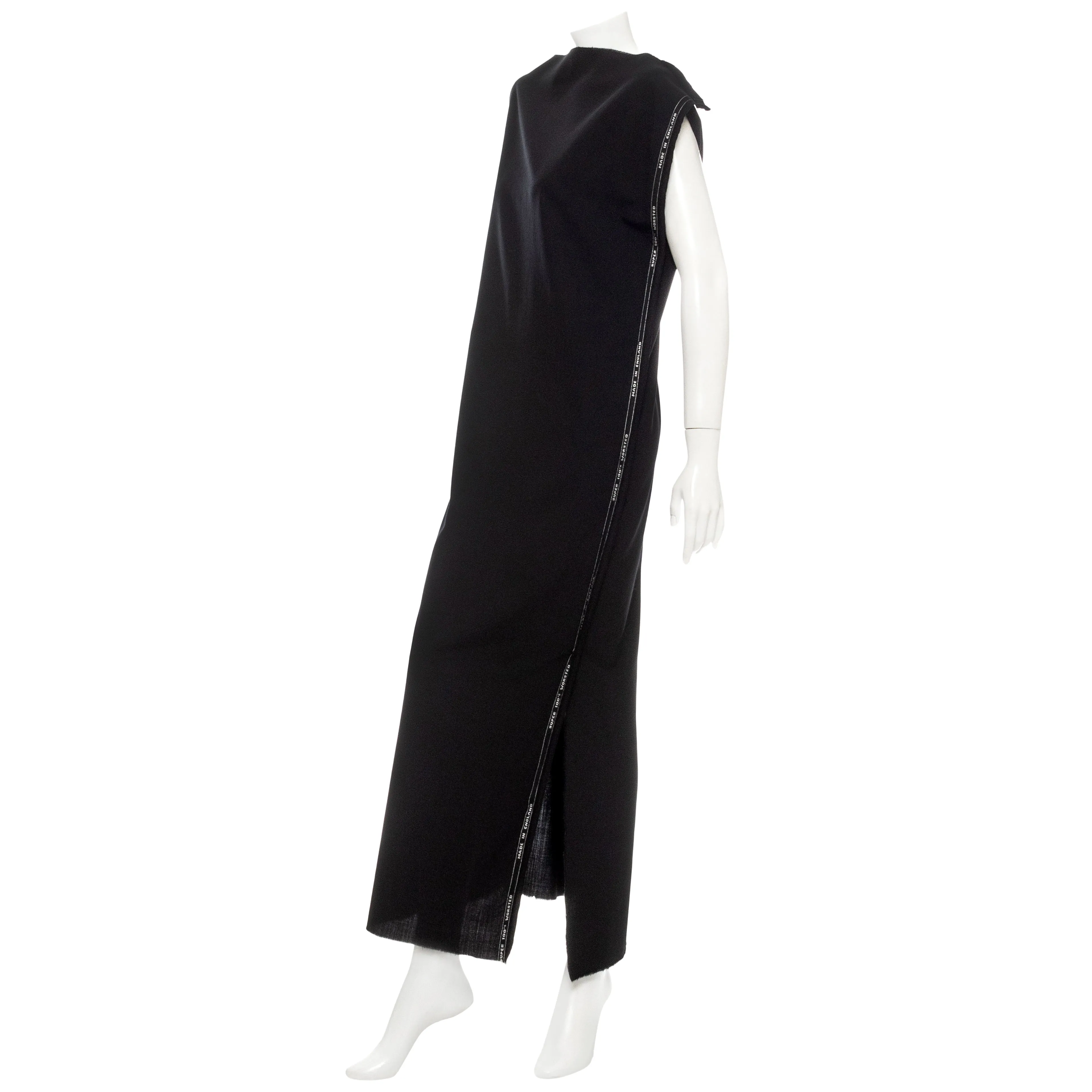 1997 Black Wool Deconstructed Dress