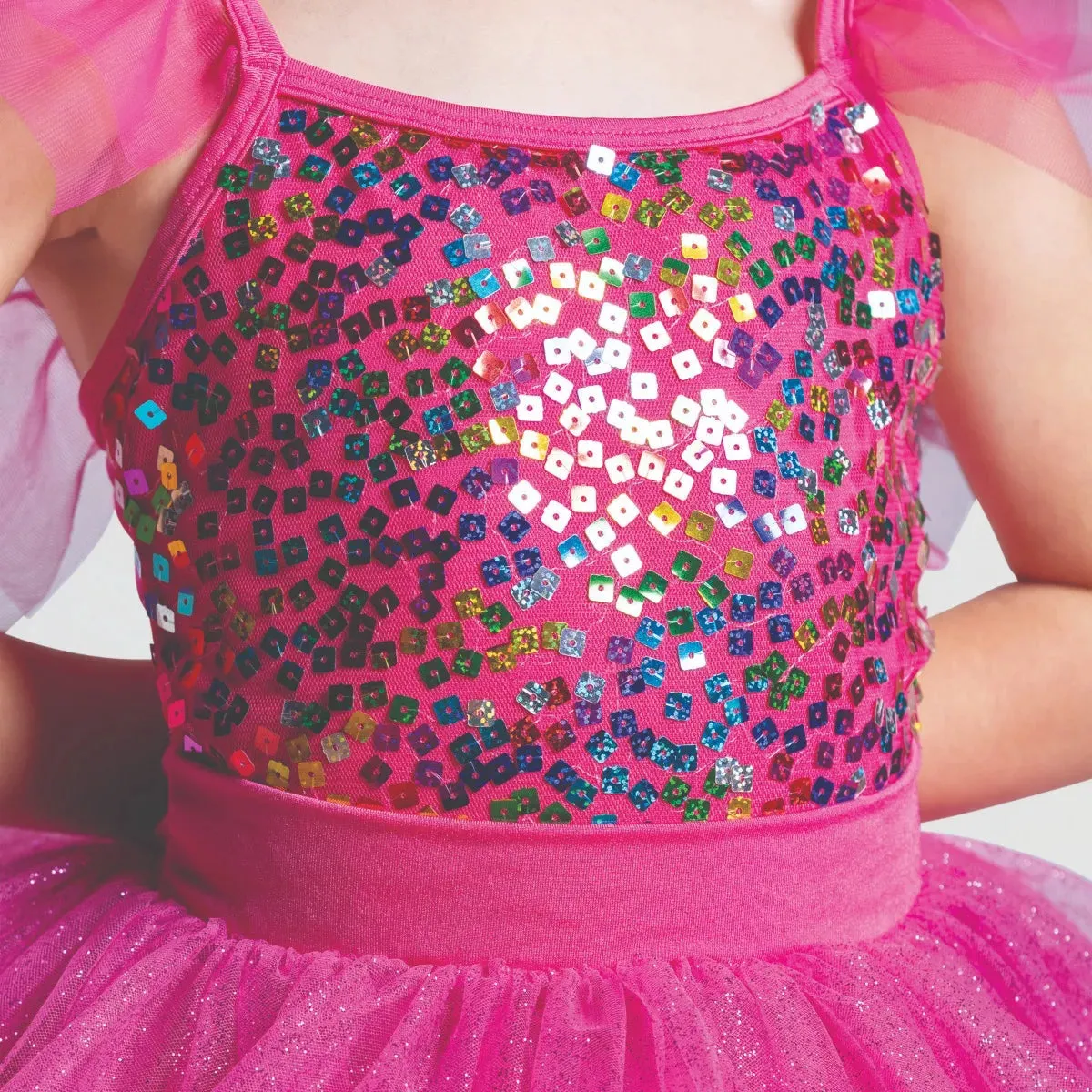 1st Position Sequin Bodice Tutu with Square Neckline