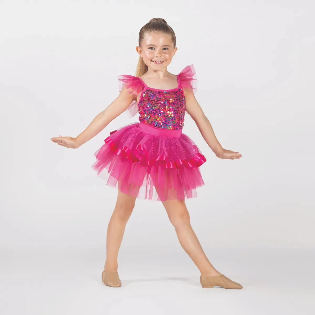 1st Position Sequin Bodice Tutu with Square Neckline