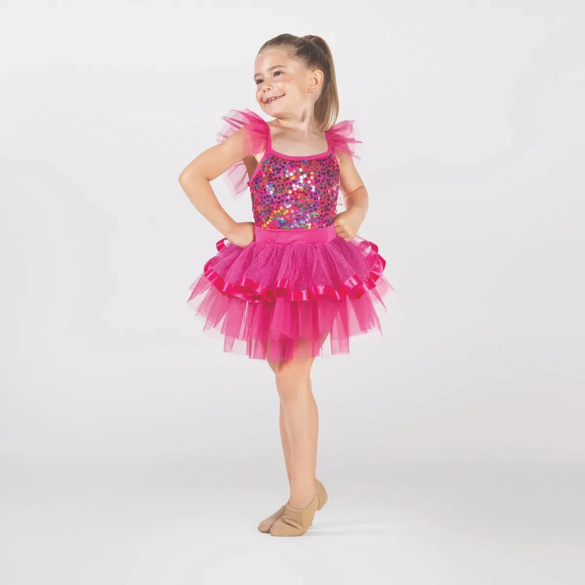 1st Position Sequin Bodice Tutu with Square Neckline