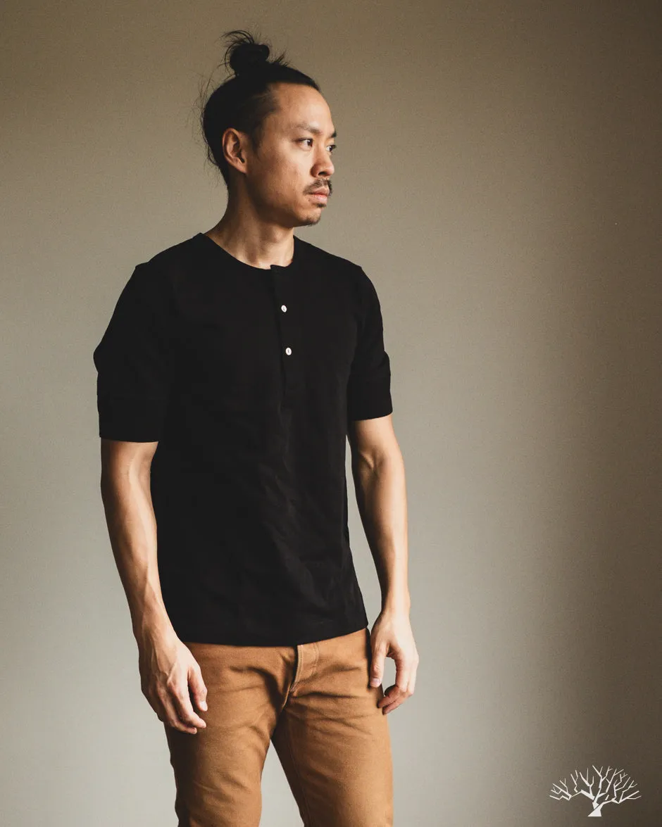 207 Short Sleeve Henley - Deep Black