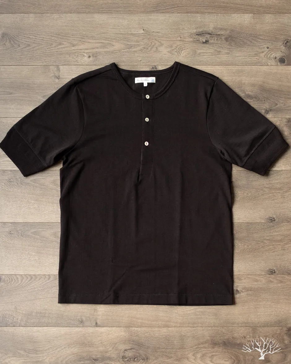 207 Short Sleeve Henley - Deep Black