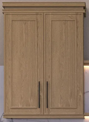 30" Wide Bridge Elegant Oak Shaker Wall Cabinet - Double Door 12", 15", 18", 21"& 24" Tall