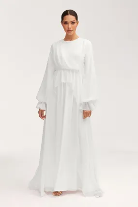 Aara Chiffon Maxi Dress - White