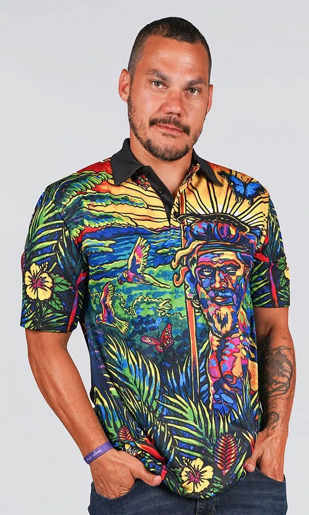 Aboriginal Art Unisex Polo Rainforest Warrior