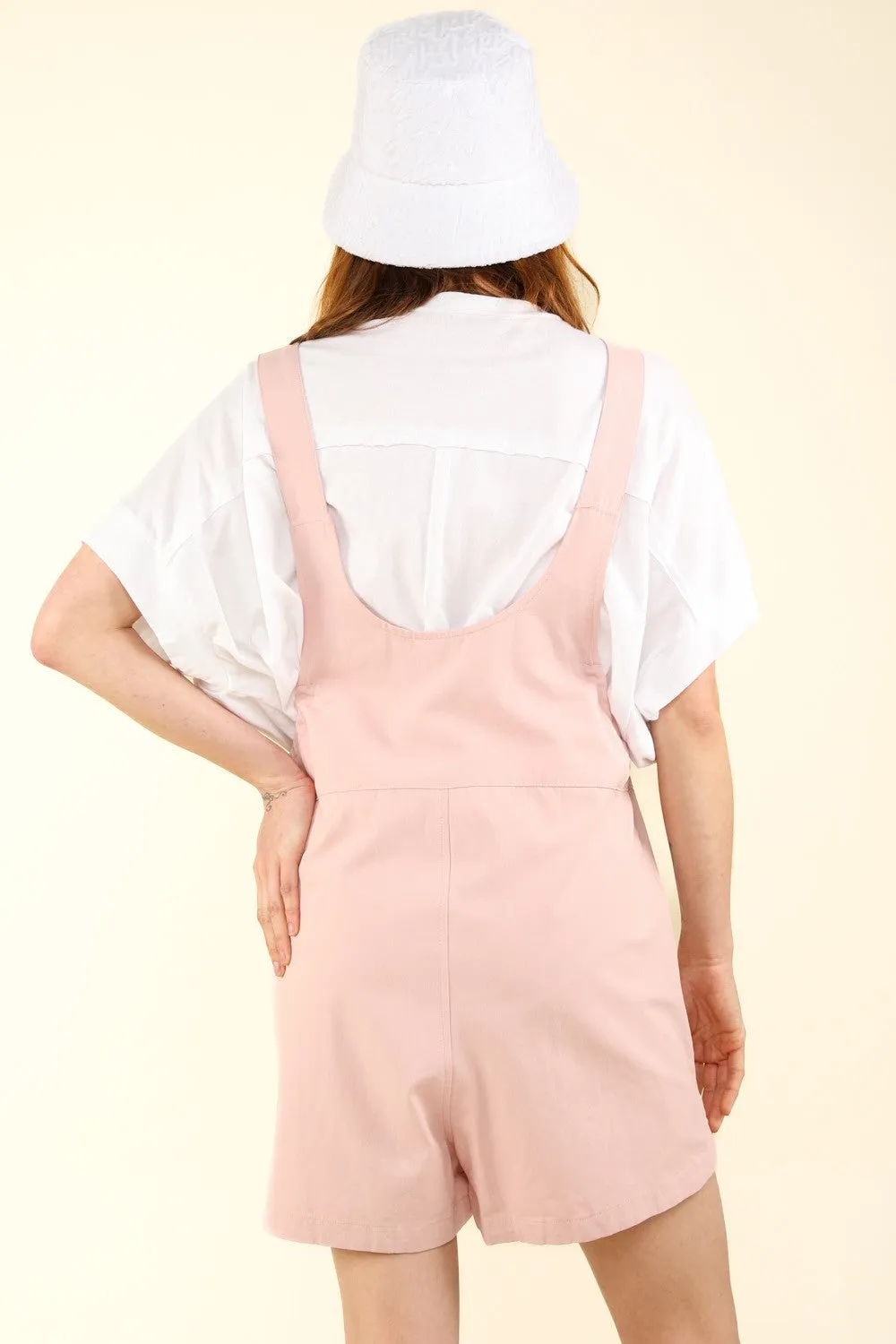 Adjustable Waist Suspender Overalls with Pockets