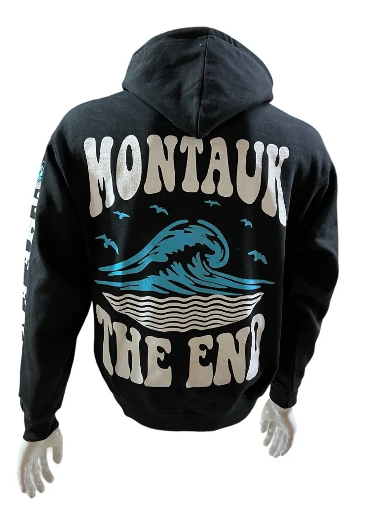 Adult Unisex Montauk The End Big Wave Hooded Pullover