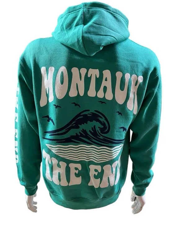 Adult Unisex Montauk The End Big Wave Hooded Pullover