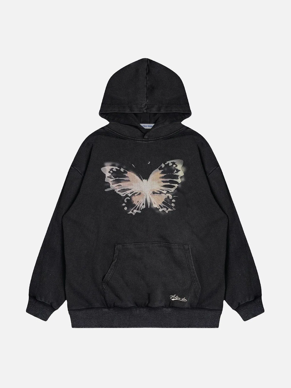 Aelfric Eden Washed Butterfly Print Hoodie