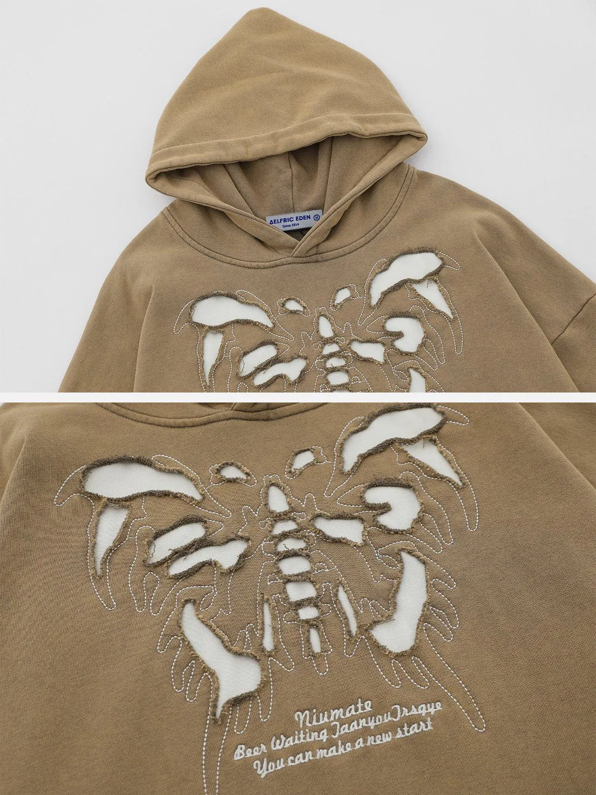 Aelfric Eden Washed Skeleton Butterfly Hoodie