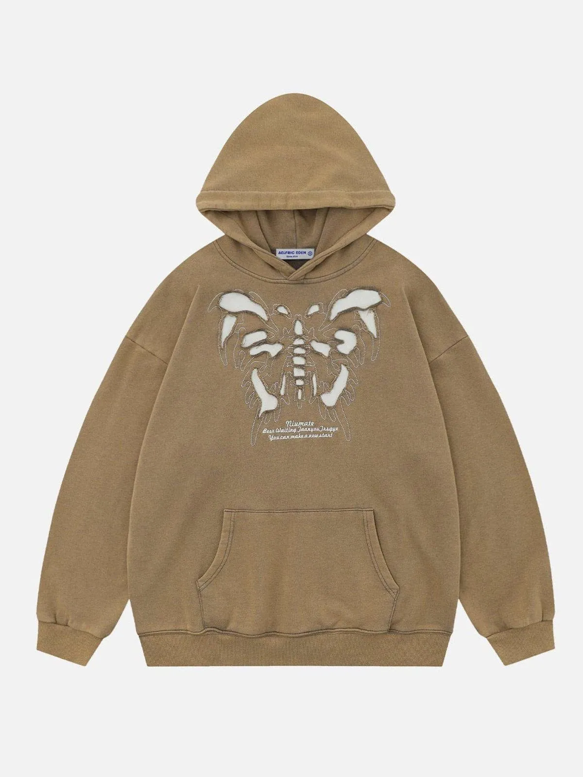 Aelfric Eden Washed Skeleton Butterfly Hoodie