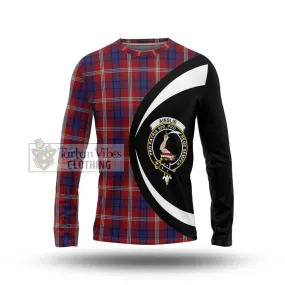 Ainslie Tartan Long Sleeve T-Shirt with Family Crest Circle Style