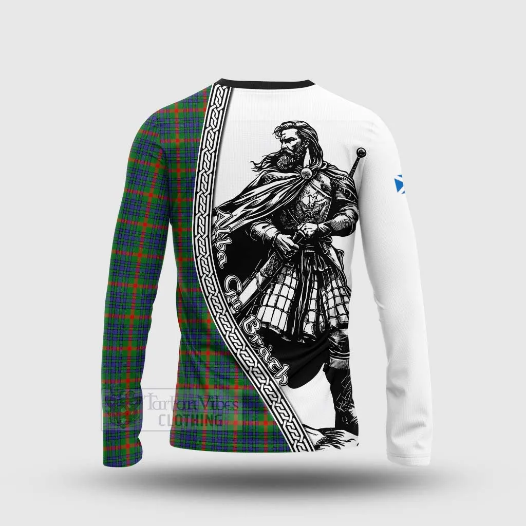 Aiton Tartan Clan Crest Long Sleeve T-Shirt with Highlander Warrior Celtic Style