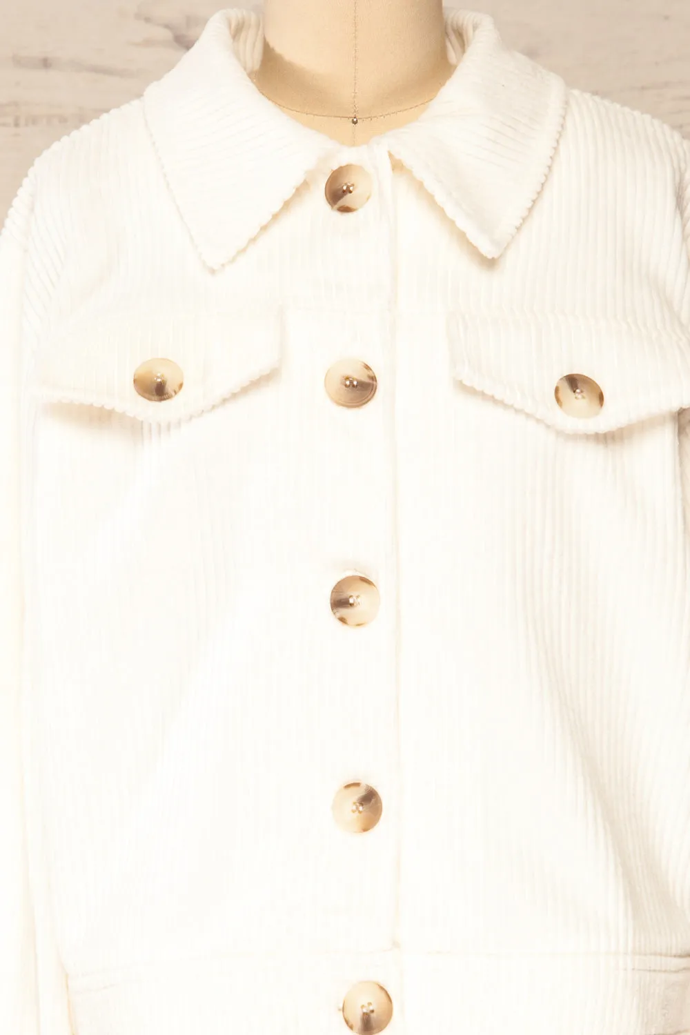 Alani Cream | Large Corduroy Overshirt