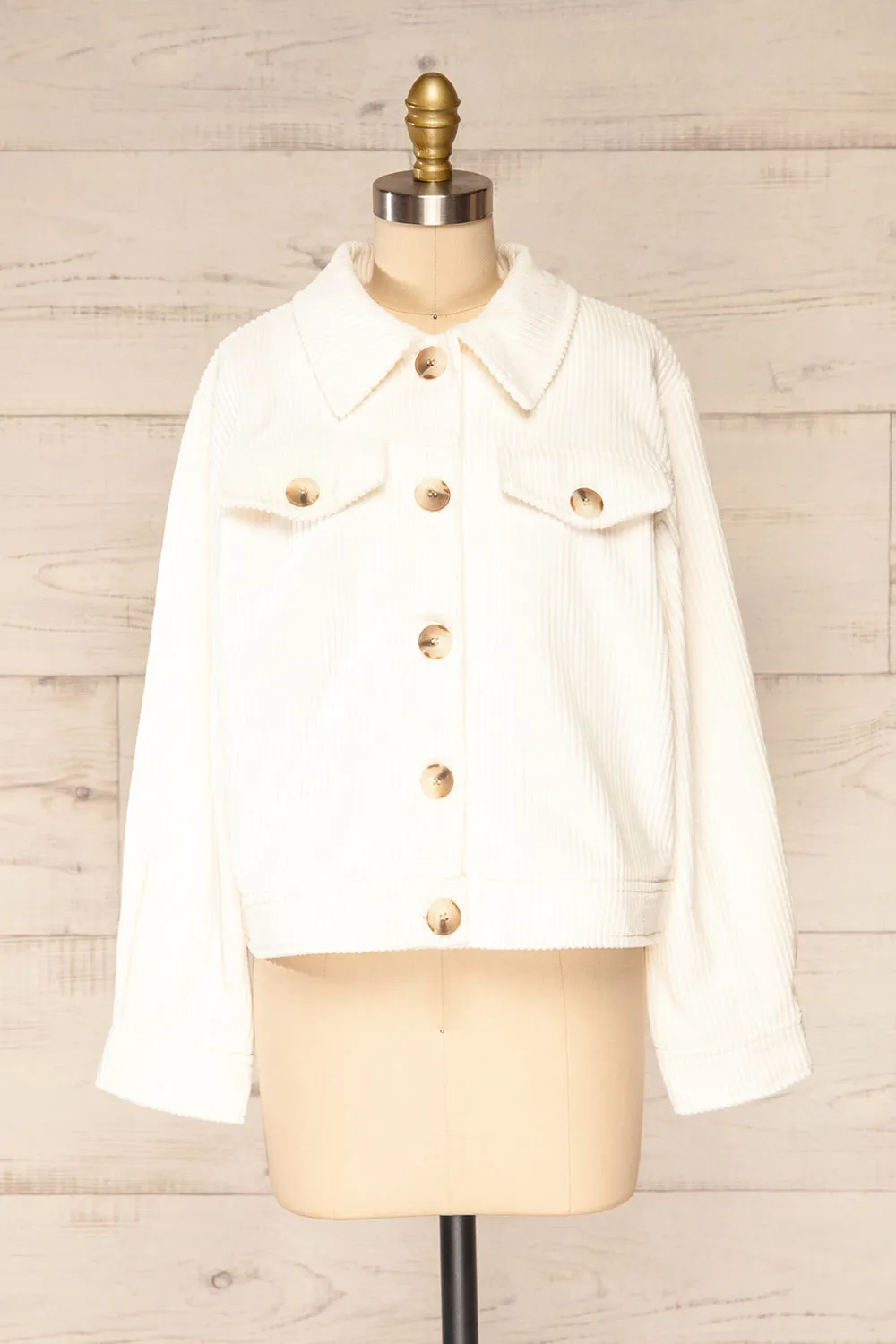 Alani Cream | Large Corduroy Overshirt