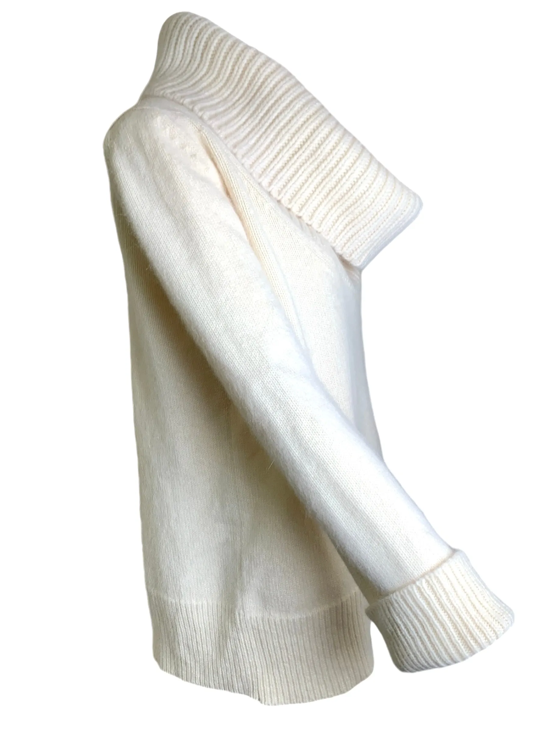 Alexander McQueen Cream Chunky Knit Turtle-Neck Angora Wool Sweater