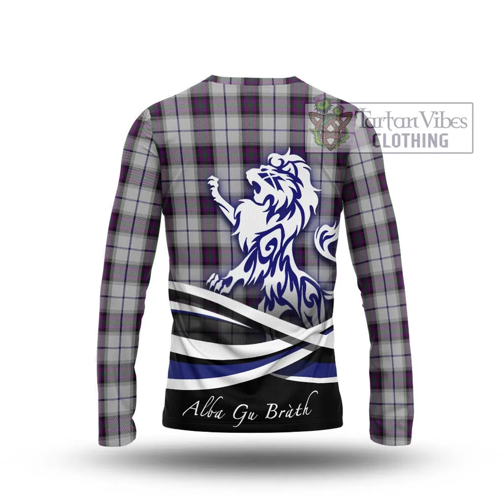 Alexander of Menstry Dress Tartan Long Sleeve T-Shirt with Alba Gu Brath Regal Lion Emblem