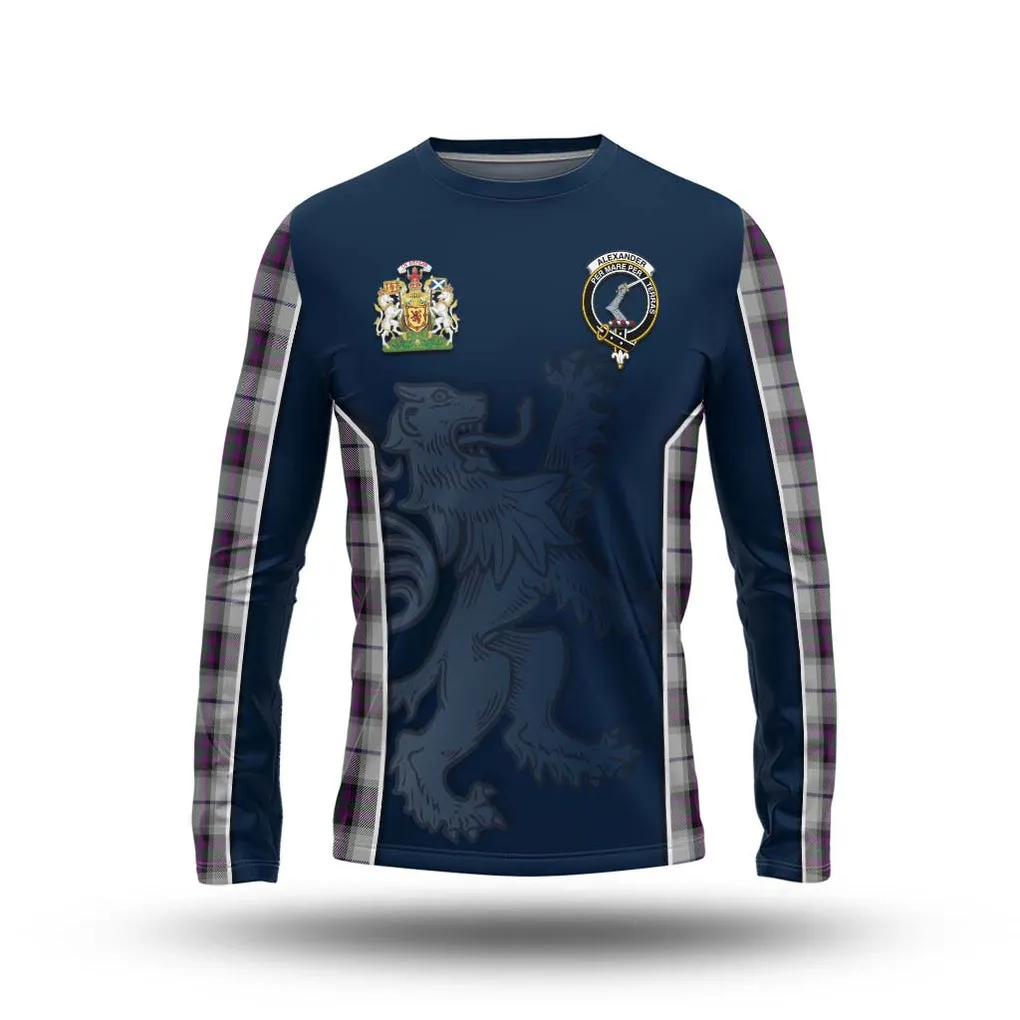 Alexander of Menstry Dress Tartan Long Sleeve T-Shirt with Family Crest and Lion Rampant Vibes Sport Style