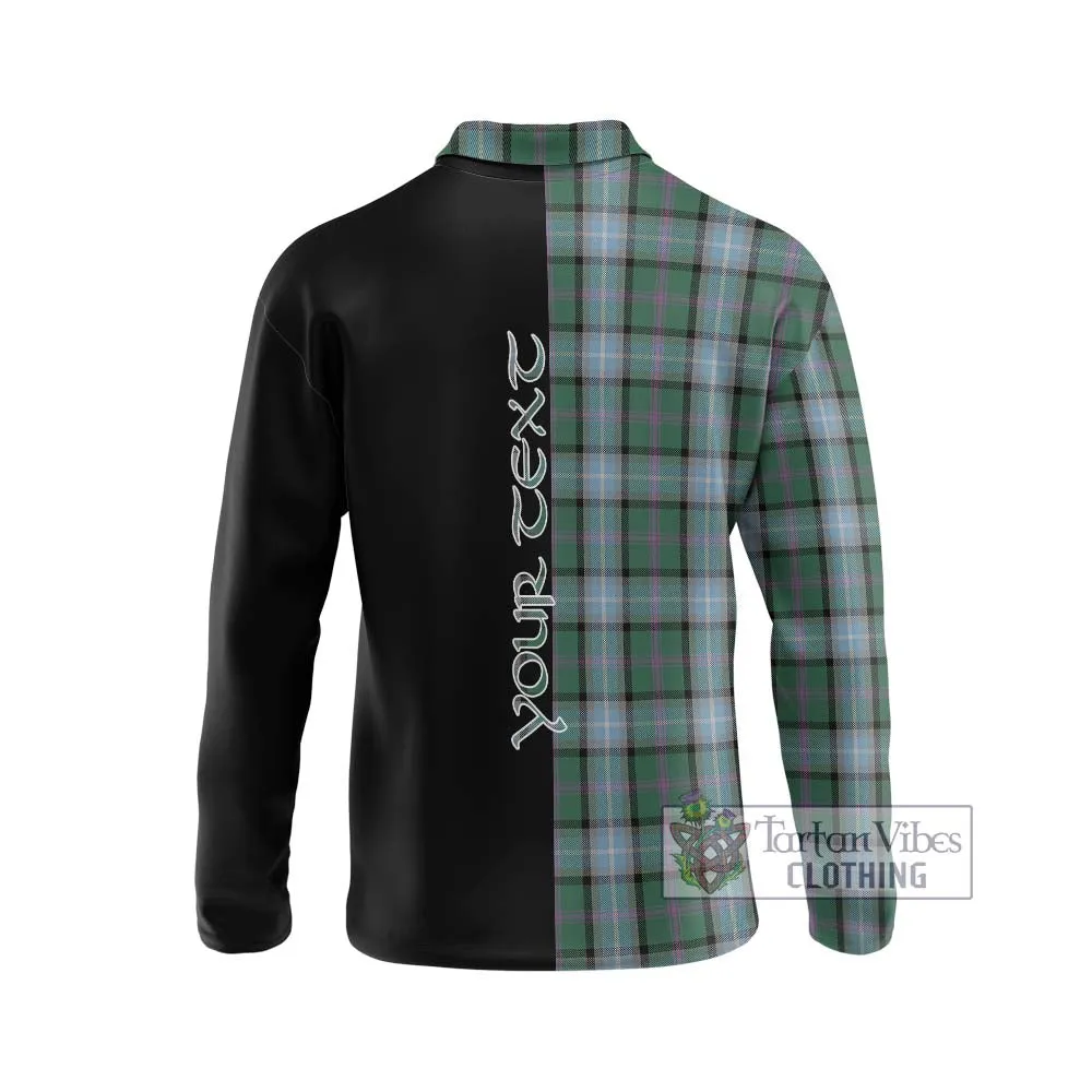 Alexander of Menstry Hunting Tartan Long Sleeve Polo Shirt with Family Crest and Half Of Me Style