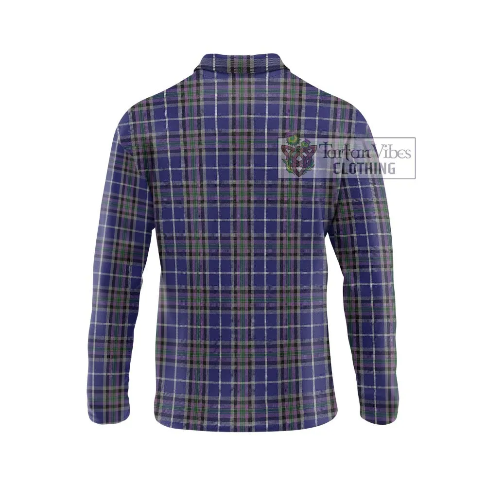 Alexander of Menstry Tartan Long Sleeve Polo Shirt with Family Crest DNA In Me Style