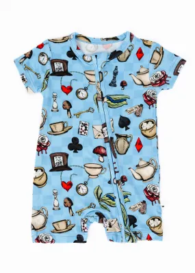 Alice's Tea Party Shortie Romper