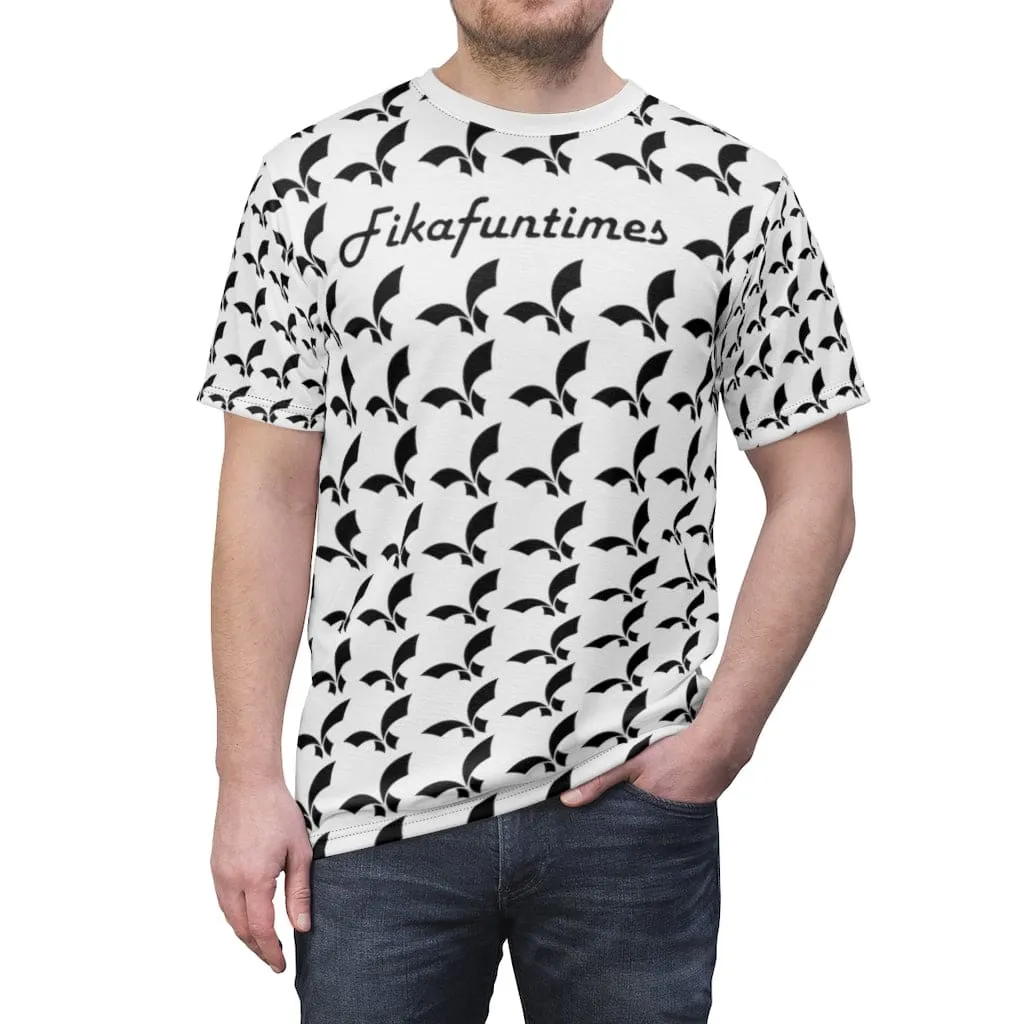 All Over Print White & Black Unisex Fikafuntimes T-Shirt