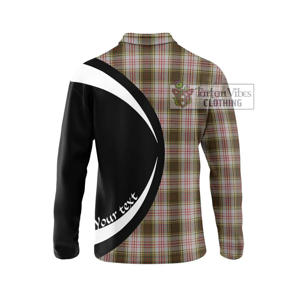 Anderson Dress Tartan Long Sleeve Polo Shirt with Family Crest Circle Style