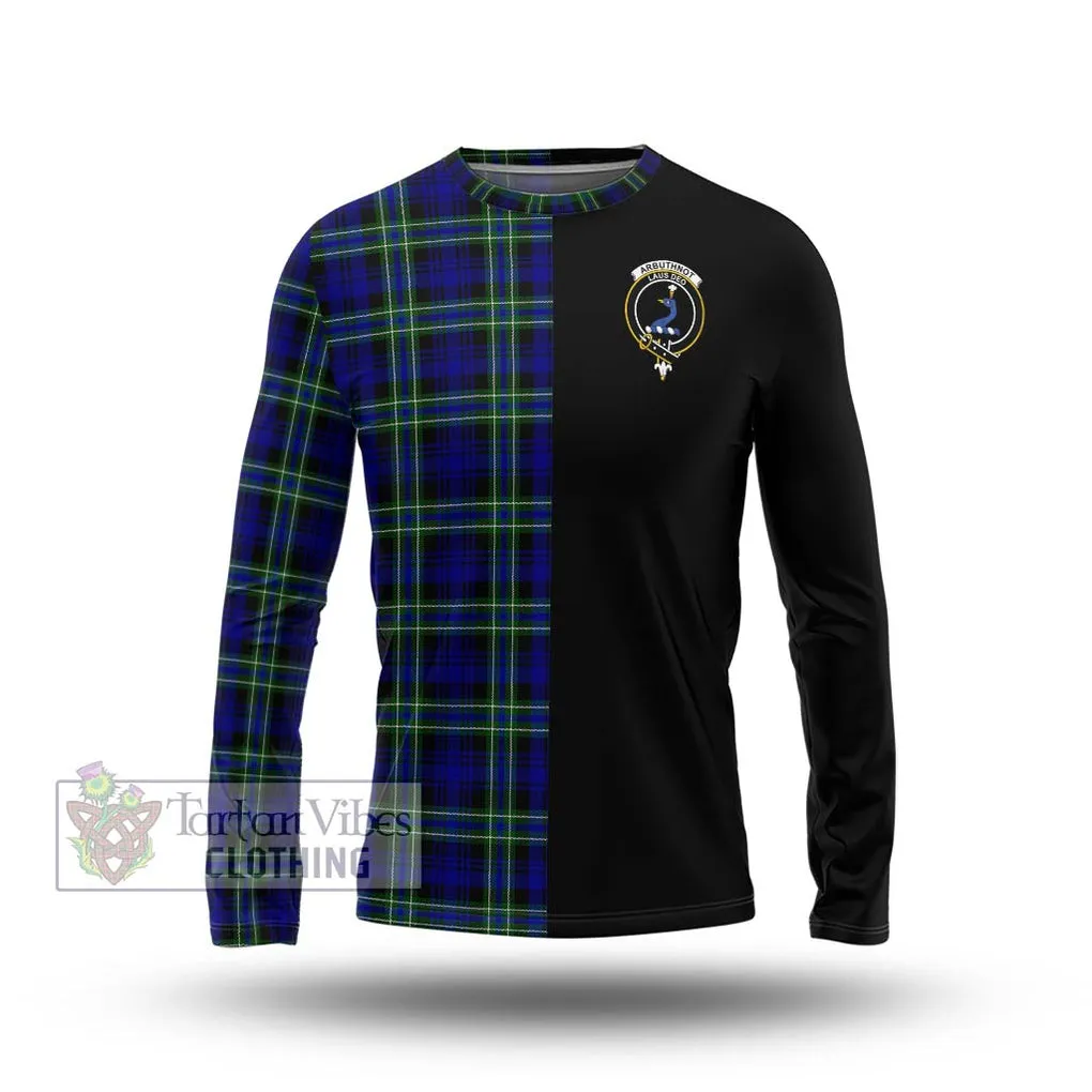 Arbuthnot Modern Tartan Long Sleeve T-Shirt with Family Crest and Half Of Me Style