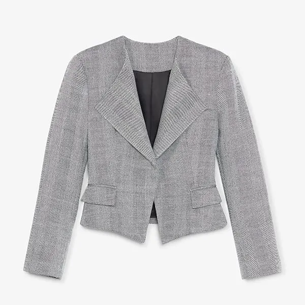 Arden Jacket - Wool Herringbone :: Ivory / Black