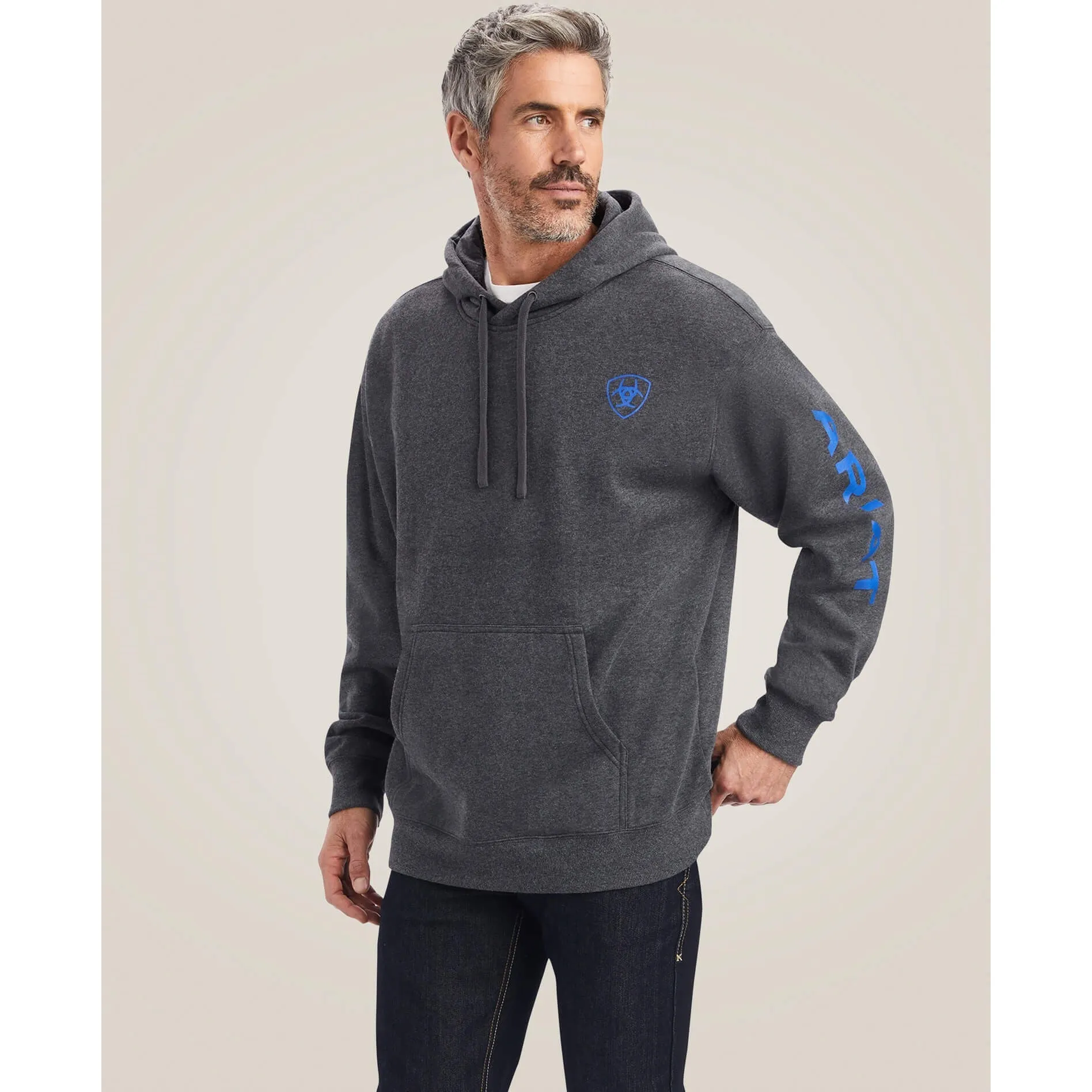 Ariat Men's Charcoal Heather Logo Hoodie