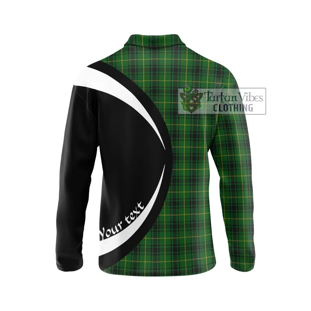 Arthur Tartan Long Sleeve Polo Shirt with Family Crest Circle Style