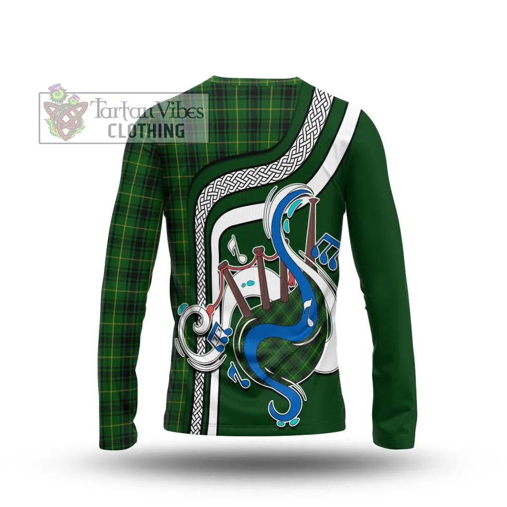 Arthur Tartan Long Sleeve T-Shirt with Epic Bagpipe Style