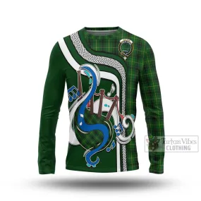 Arthur Tartan Long Sleeve T-Shirt with Epic Bagpipe Style