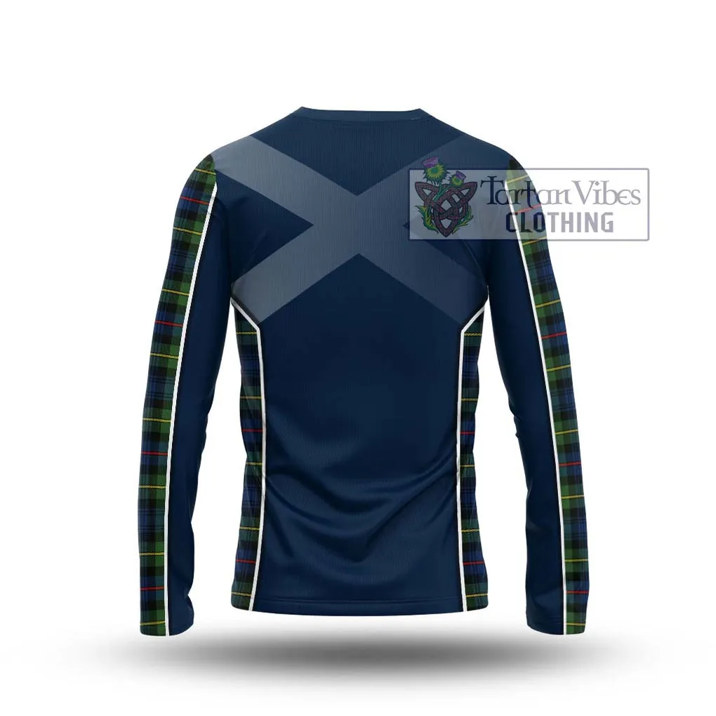 Bailey Modern Tartan Long Sleeve T-Shirt with Family Crest and Lion Rampant Vibes Sport Style