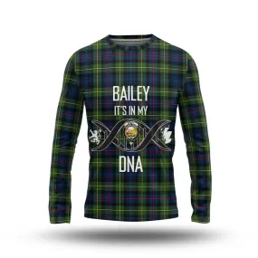 Bailey Modern Tartan Long Sleeve T-Shirt with Family Crest DNA In Me Style