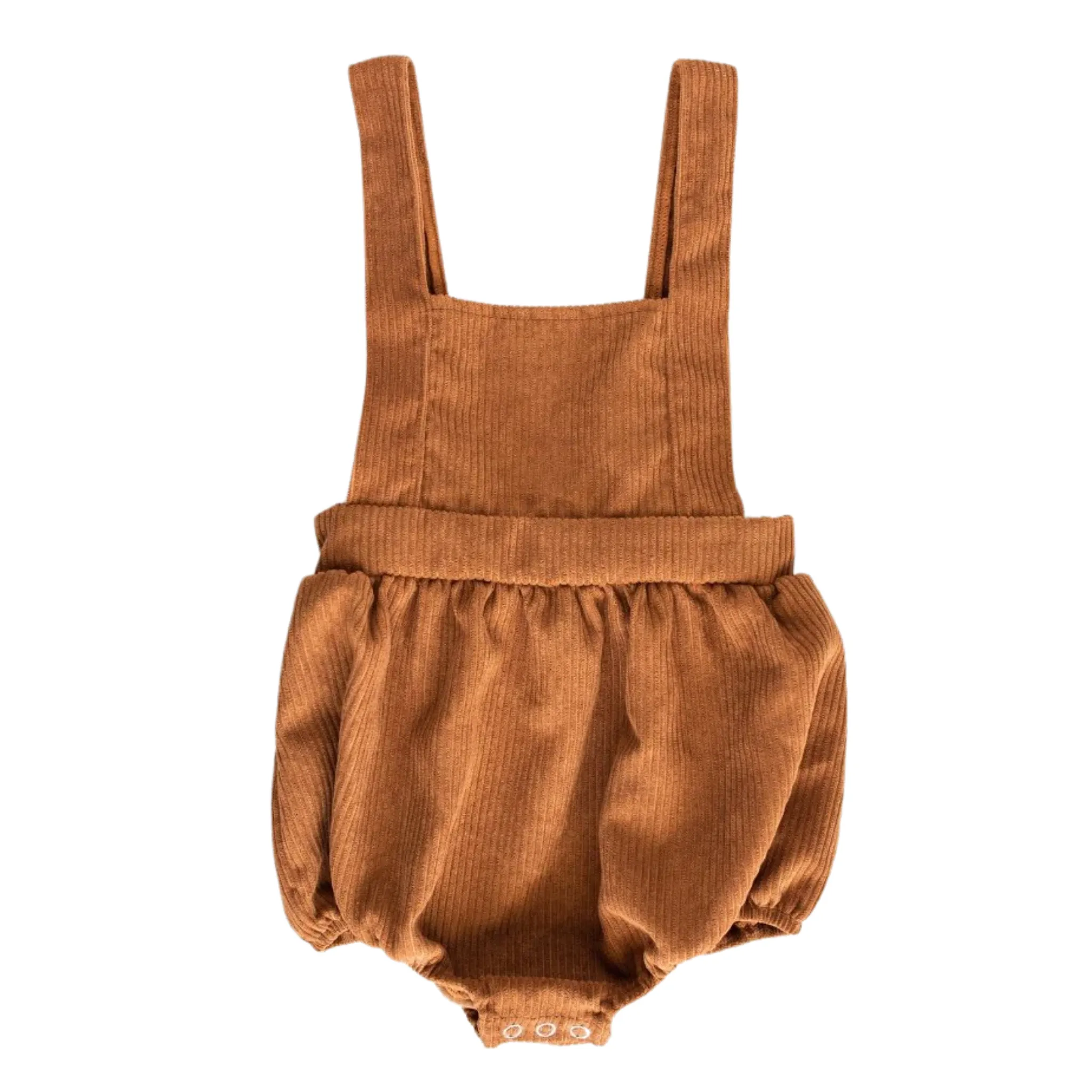 BAILEY'S BLOSSOMS INFANT/TODDLER DOLLY SUSPENDER BUBBLE ROMPER PRALINE