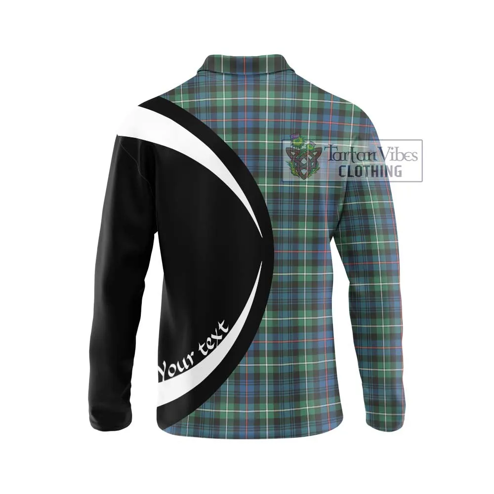 Baillie Ancient Tartan Long Sleeve Polo Shirt with Family Crest Circle Style