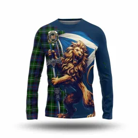 Baillie (Bailey) Tartan Family Crest Long Sleeve T-Shirt with Scottish Majestic Lion