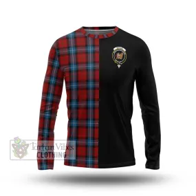 Baillie of Polkemmet Red Tartan Long Sleeve T-Shirt with Family Crest and Half Of Me Style