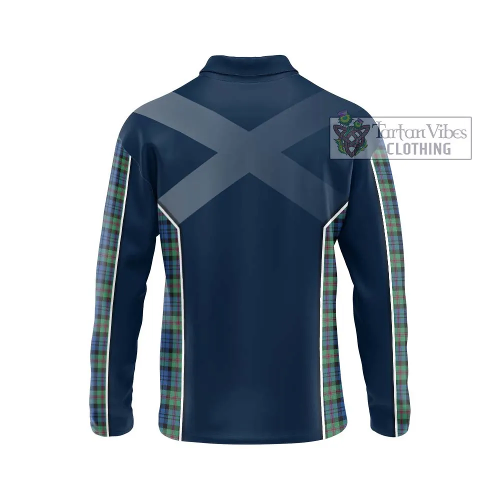 Baird Ancient Tartan Long Sleeve Polo Shirt with Family Crest and Lion Rampant Vibes Sport Style