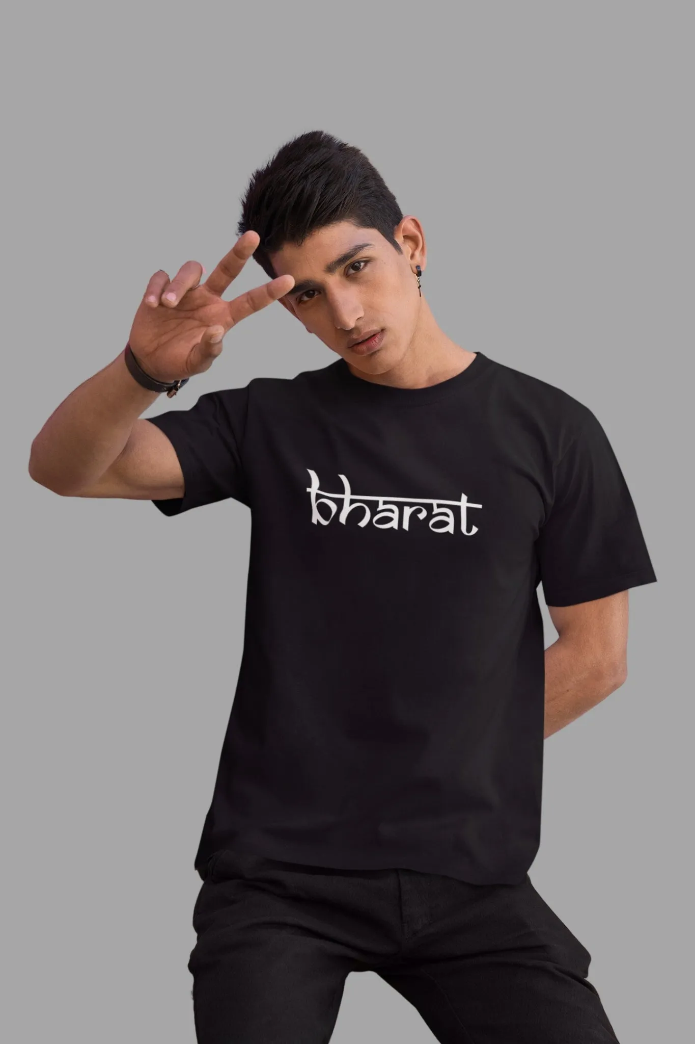 Bharat Printed Round Neck Fan Tshirt