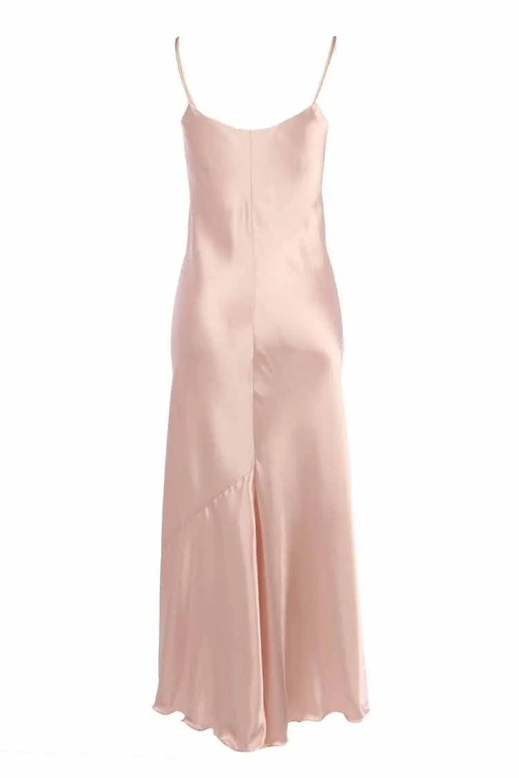 Bias Slip Dress in Vintage Pink