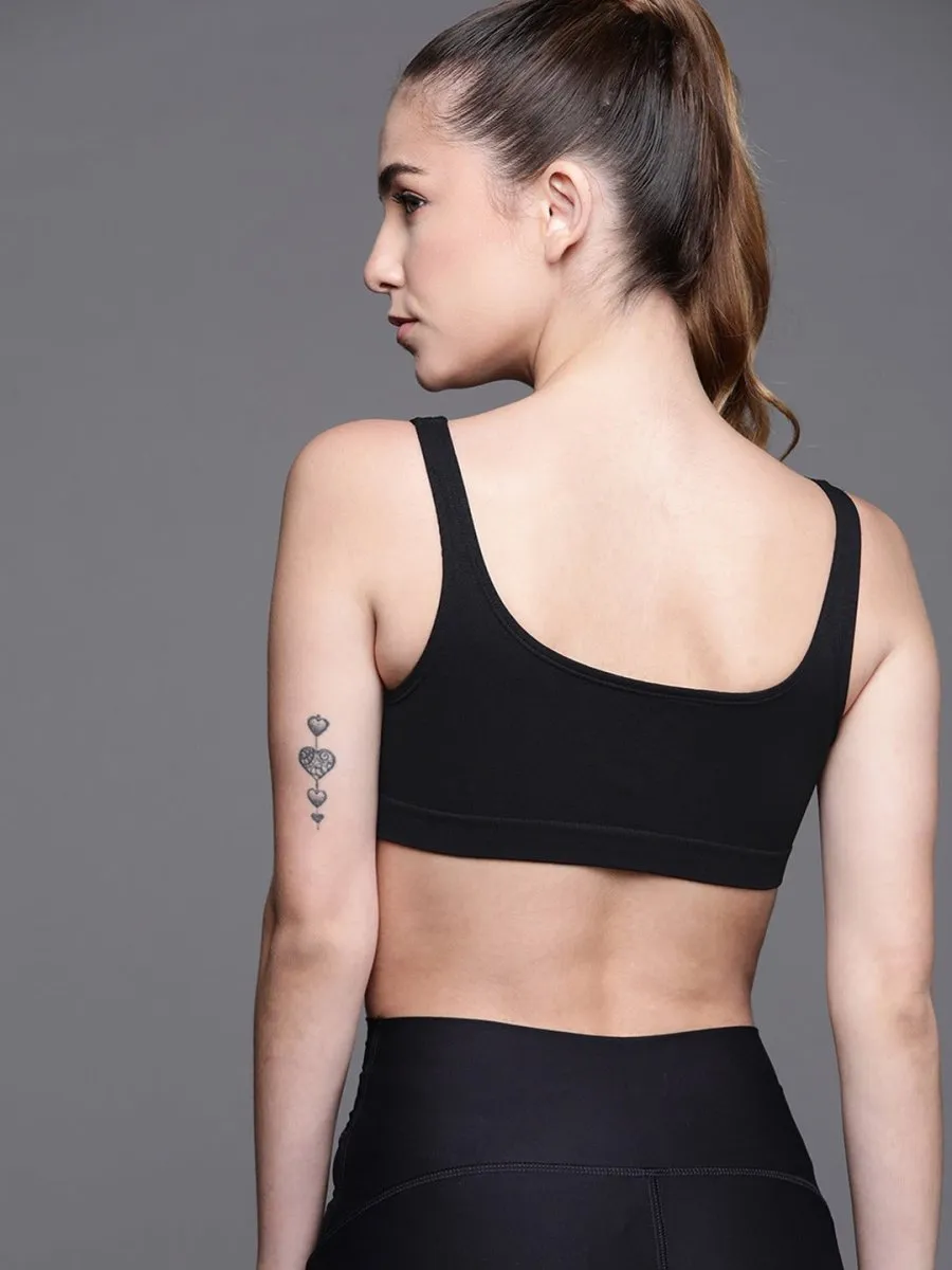 BLACK NON WIRED NON PADDED SPORT BRA