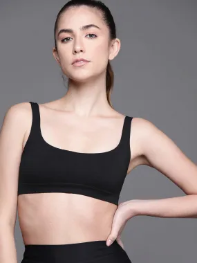 BLACK NON WIRED NON PADDED SPORT BRA